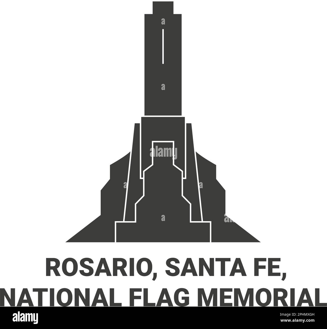 United States, Rosario, Santa Fe, National Flag Memorial travel landmark vector illustration Stock Vector