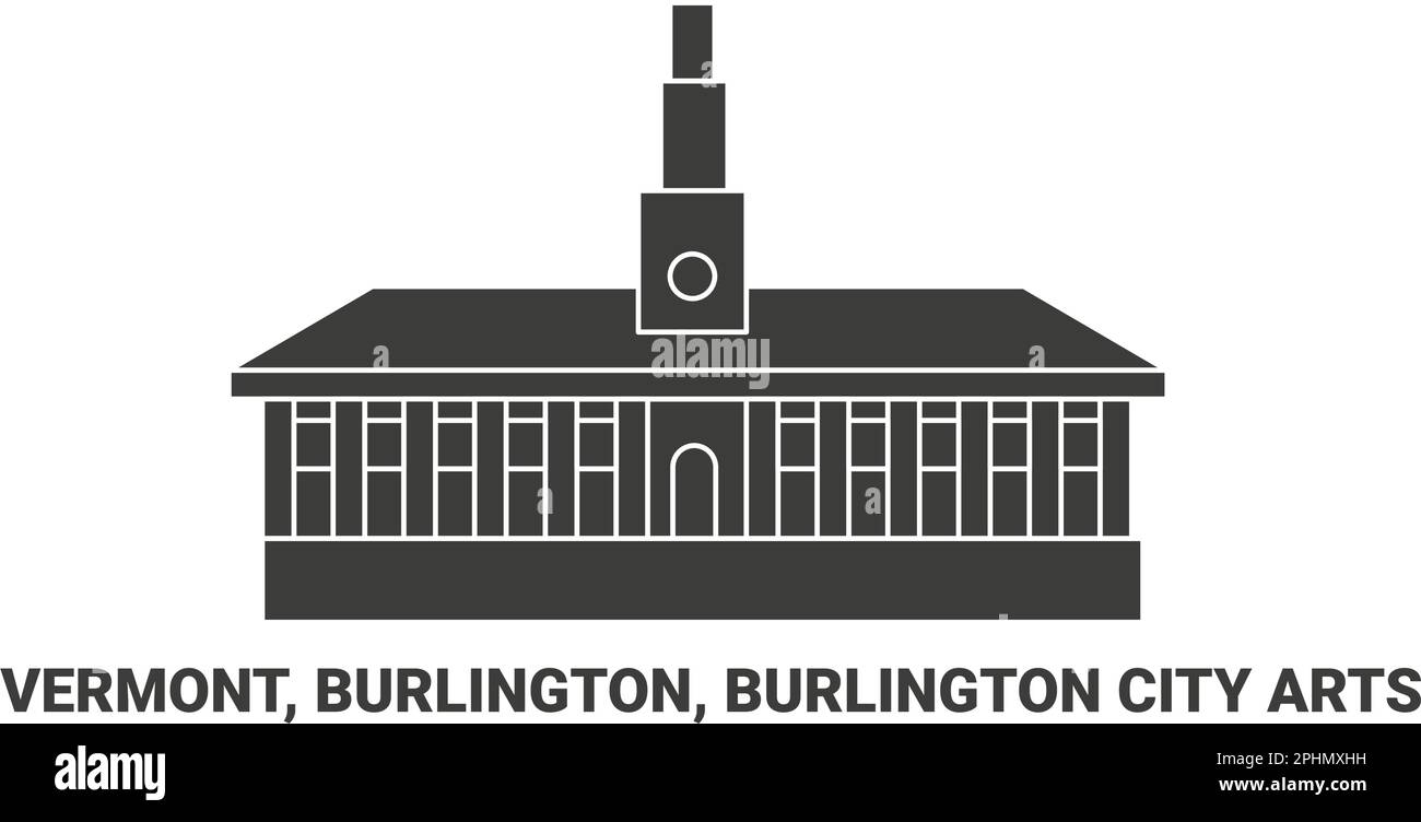 United States, Vermont, Burlington, Burlington City Arts, travel landmark vector illustration Stock Vector