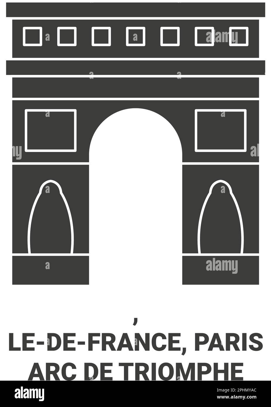 France, Paris, Arc De Triomphe travel landmark vector illustration Stock Vector