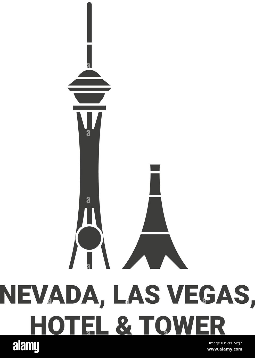 United States, Nevada, Las Vegas, Hotel & Tower travel landmark vector illustration Stock Vector