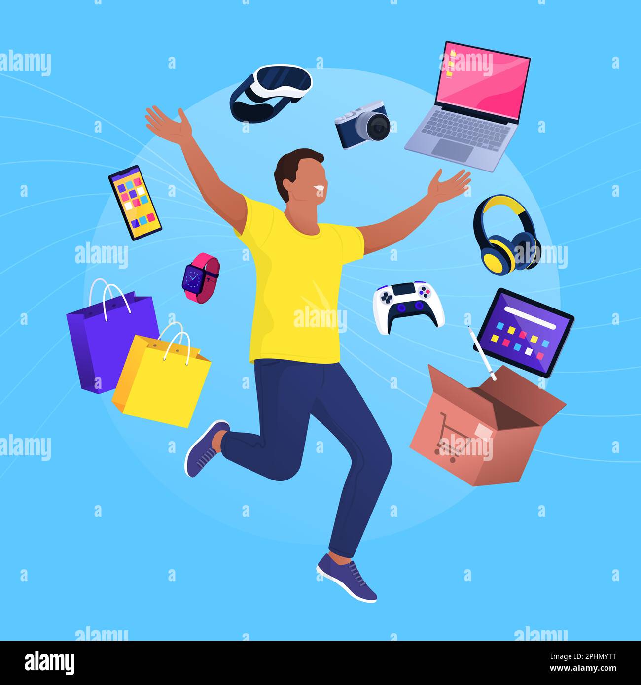 Celebrating shopping Stock Vector Images - Alamy