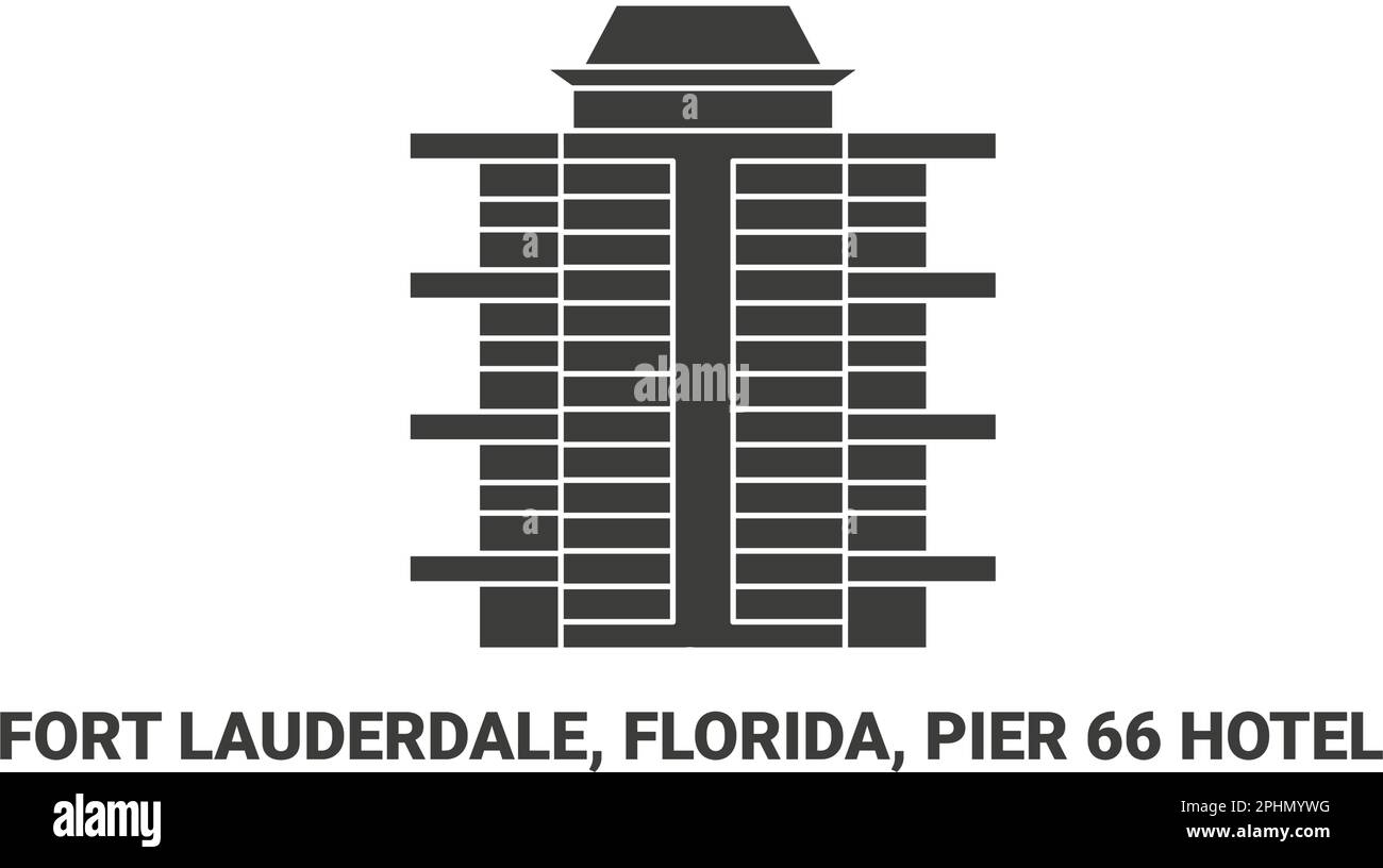 United States, Fort Lauderdale, Florida, Pier 66 Hotel, travel landmark vector illustration Stock Vector