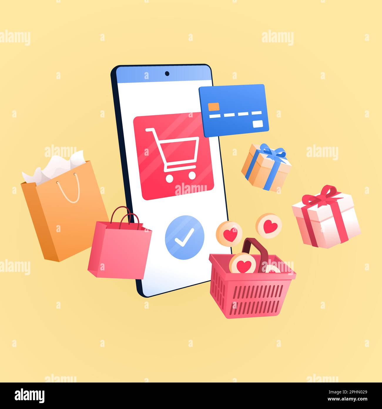 https://c8.alamy.com/comp/2PHN029/smartphone-with-shopping-app-bags-gifts-shopping-basket-and-credit-card-online-shopping-app-2PHN029.jpg