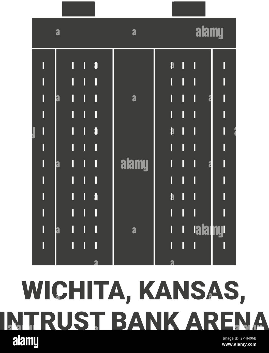 United States, Wichita, Kansas, Intrust Bank Arena travel landmark vector illustration Stock Vector