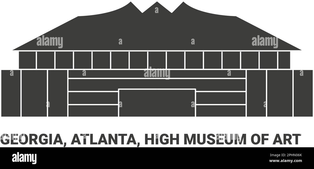 United States, Georgia, Atlanta, High Museum Of Art, travel landmark vector illustration Stock Vector