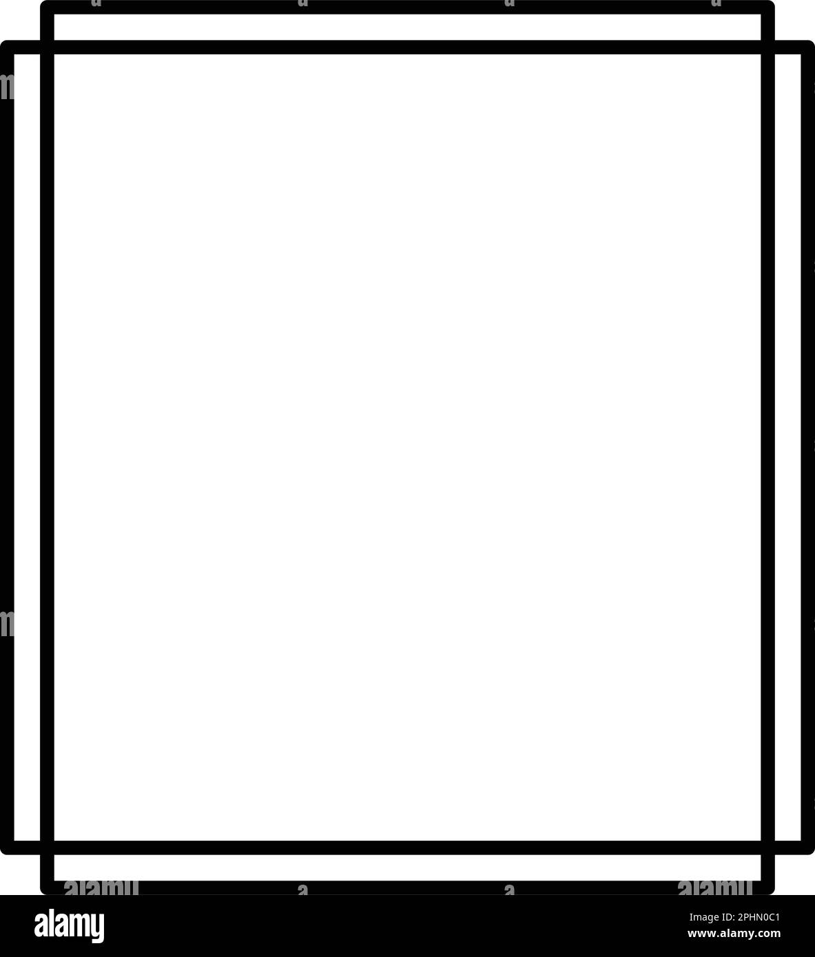 Square frame shape icon, vertical decorative vintage border doodle ...