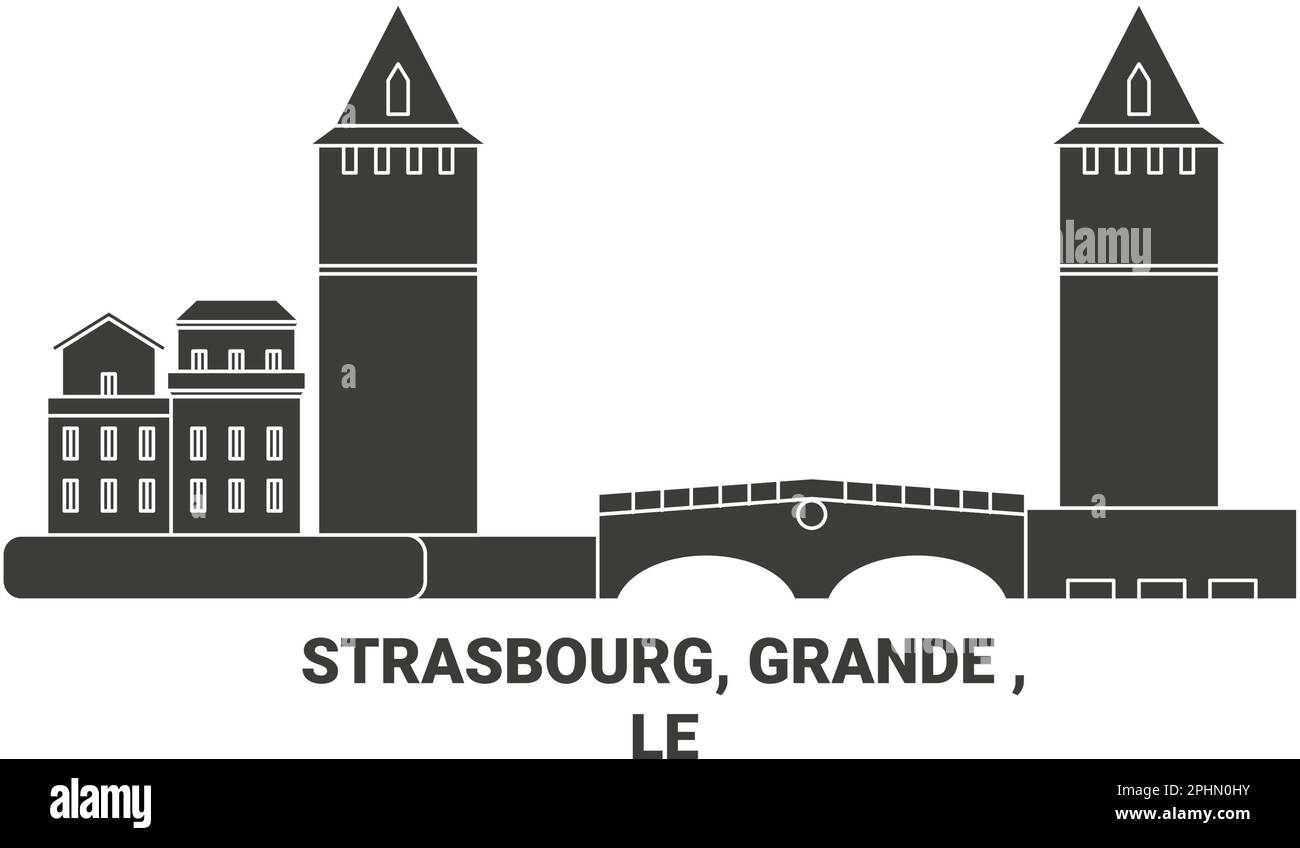 France, Strasbourg, Grande Ile travel landmark vector illustration Stock Vector