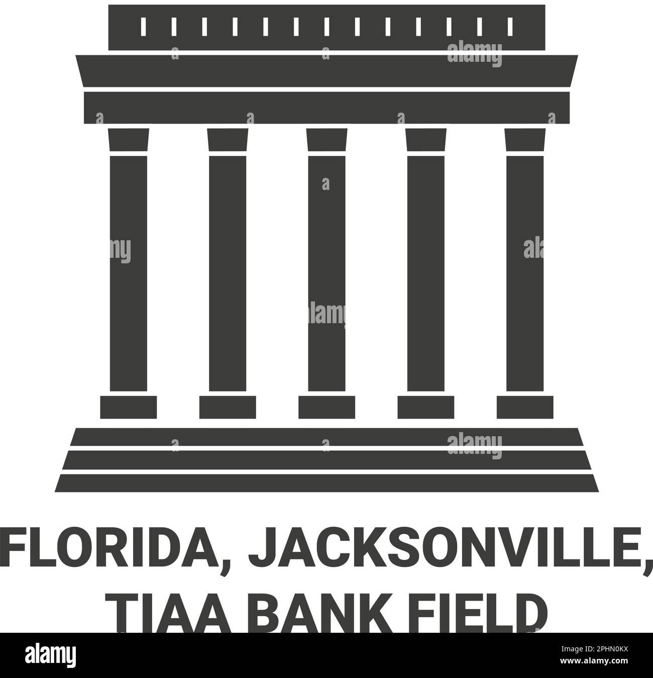 United States, Florida, Jacksonville, Tiaa Bank Field travel landmark vector illustration Stock Vector
