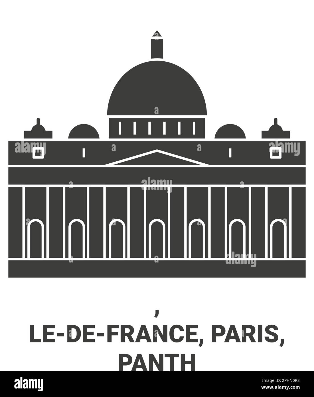 France, Paris, Panthon travel landmark vector illustration Stock Vector