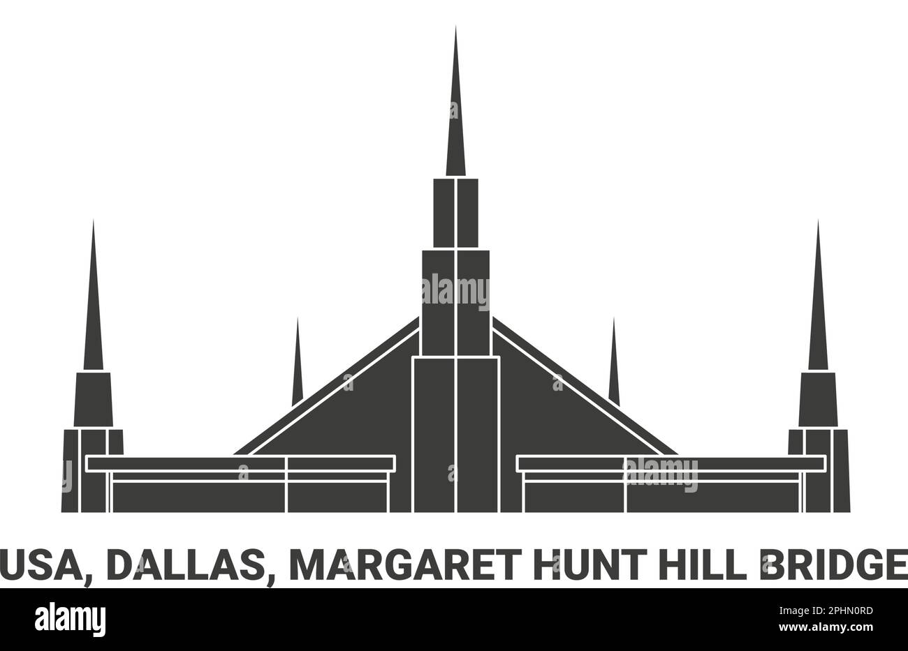 Usa, Dallas, Margaret Hunt Hill Bridge, travel landmark vector illustration Stock Vector