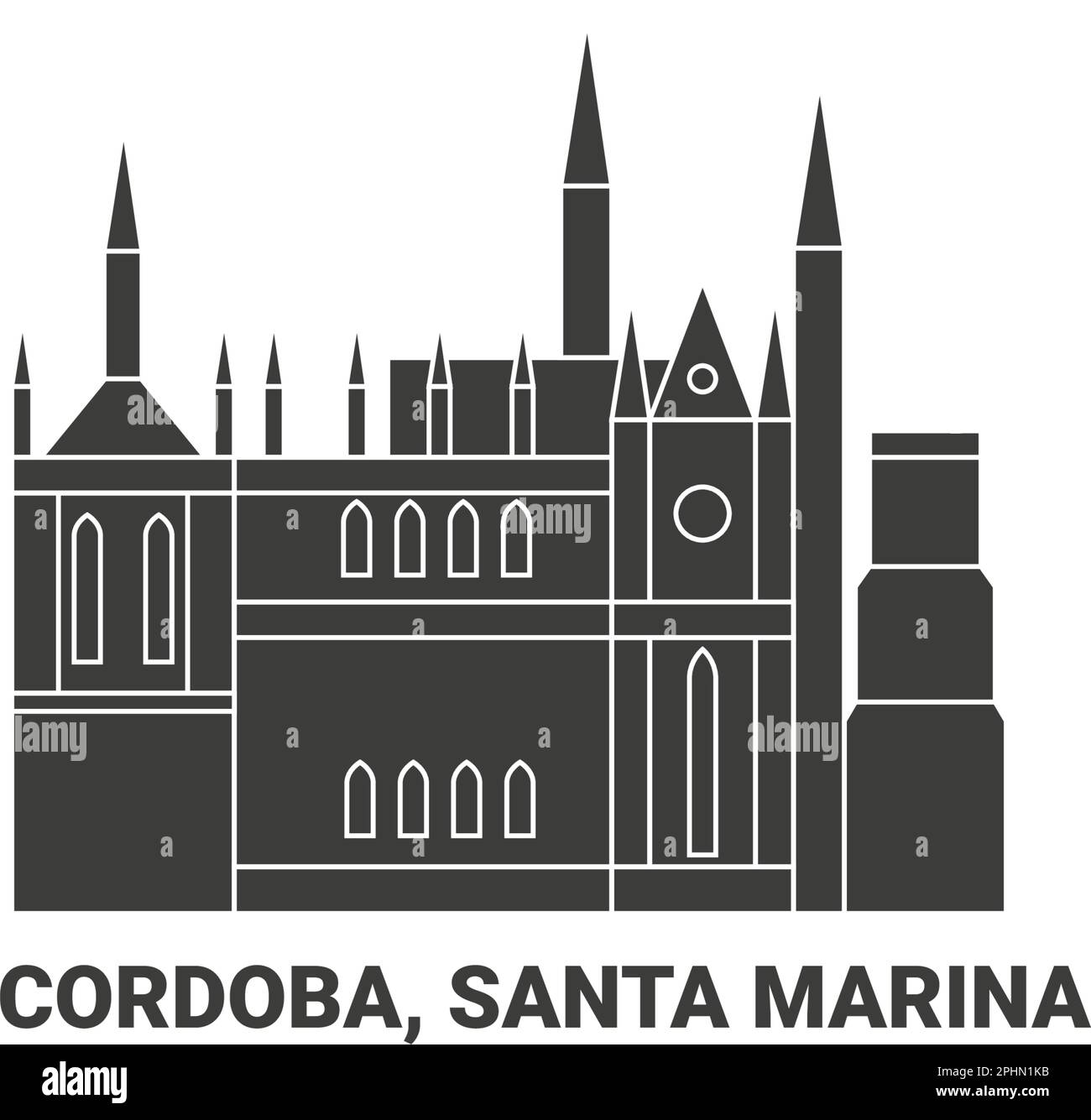 Argentina, Cordoba, Santa Marina, travel landmark vector illustration Stock Vector