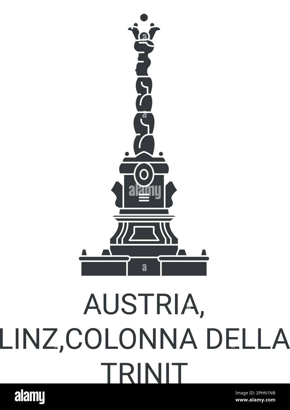 Austria, Linz,Colonna Della Trinit travel landmark vector illustration ...