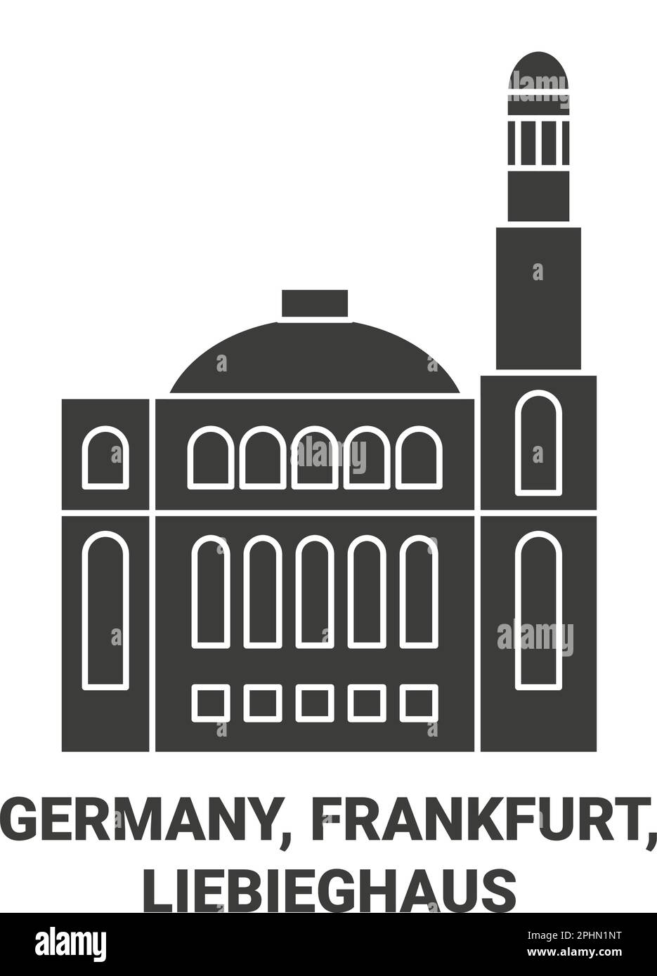 Germany, Frankfurt, Liebieghaus travel landmark vector illustration Stock Vector