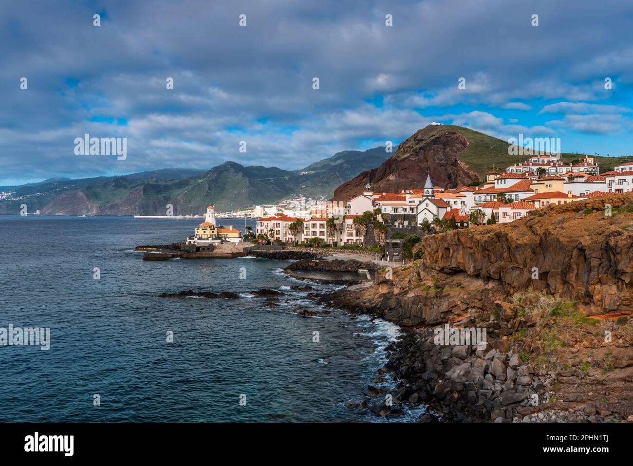 Marina da Quinta Grande, Madeira, Portugal. Seaside small village with