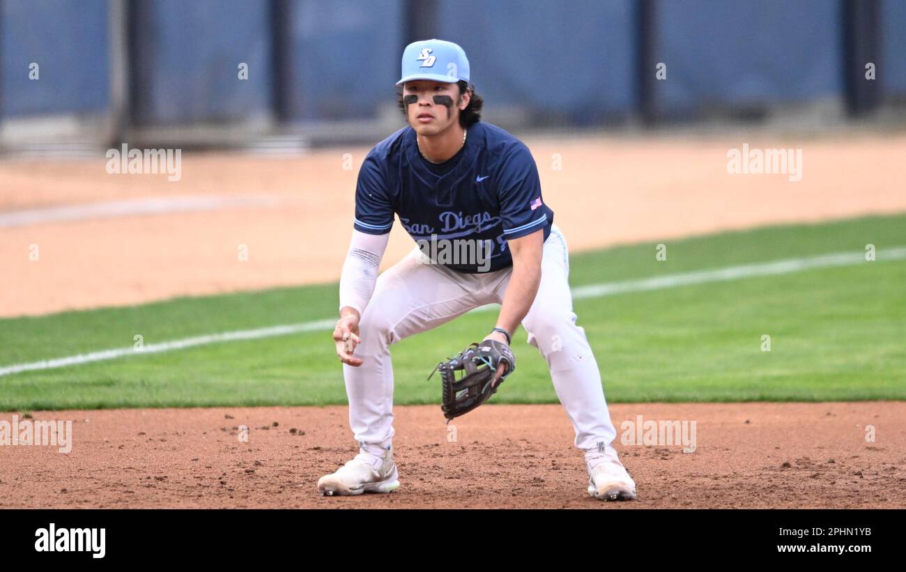 University of San Diego's Kevin Sim plays during an NCAA baseball game