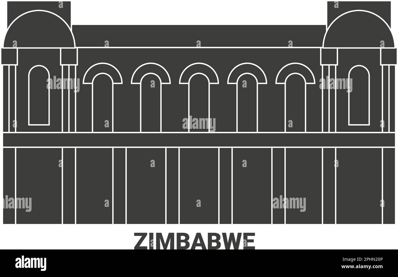 Zimbabwe travel landmark vector illustration Stock Vector