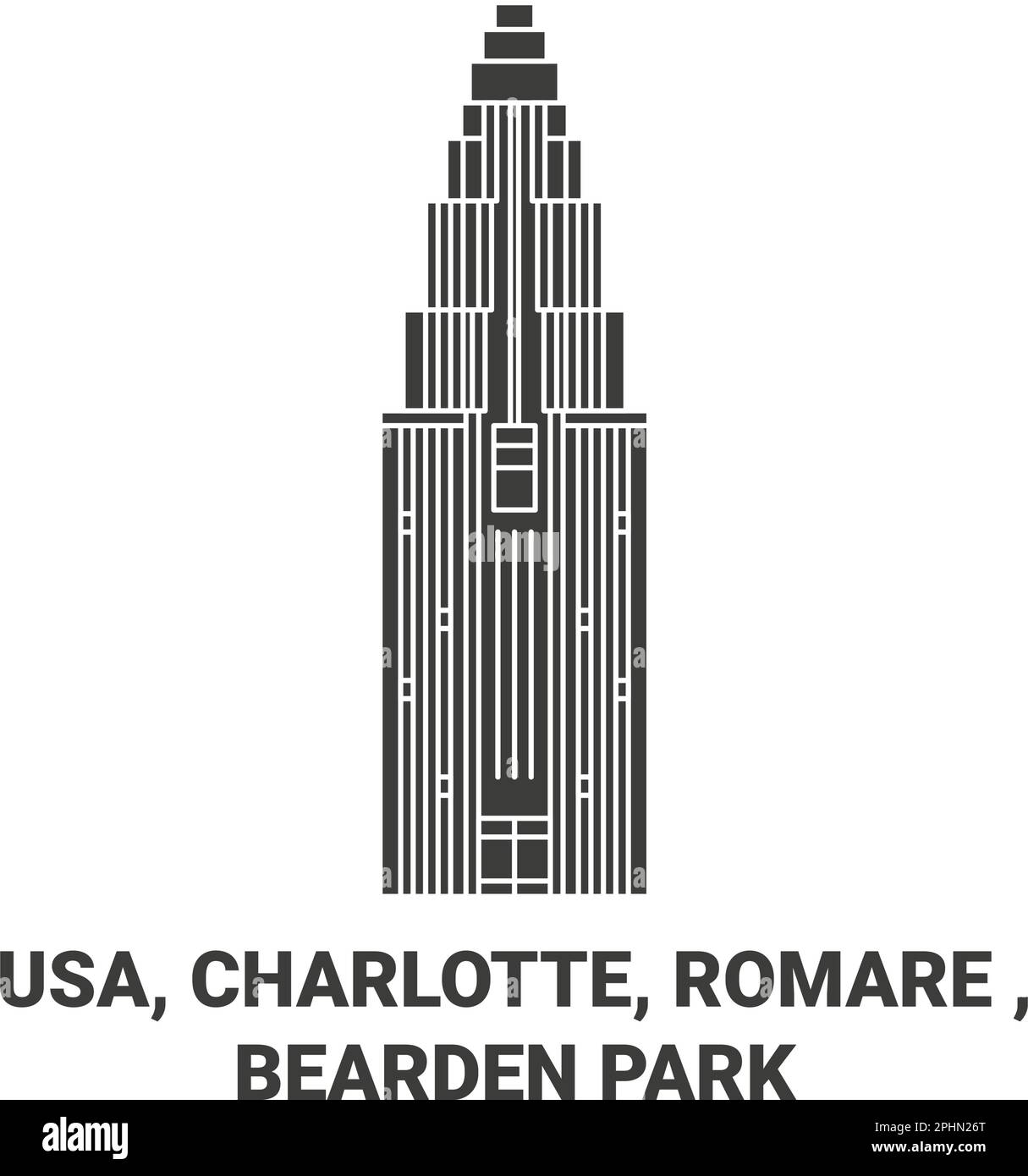 Usa, Charlotte, Romare , Bearden Park travel landmark vector