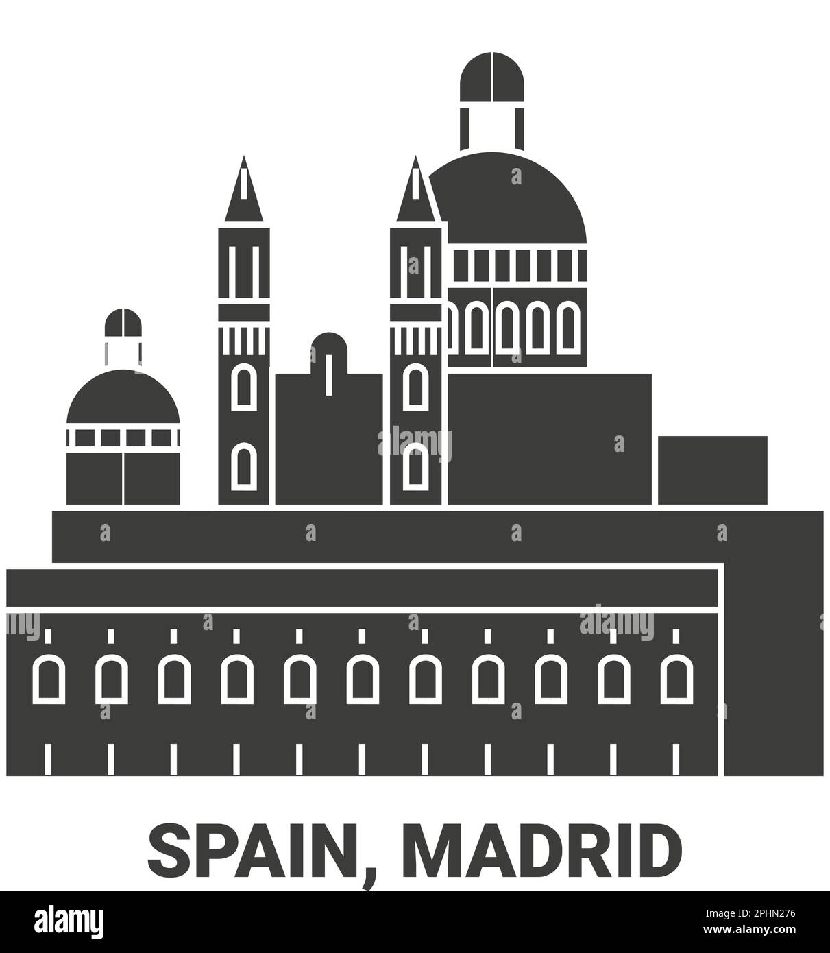 Spain, Madrid, Travels Landsmark travel landmark vector illustration Stock Vector