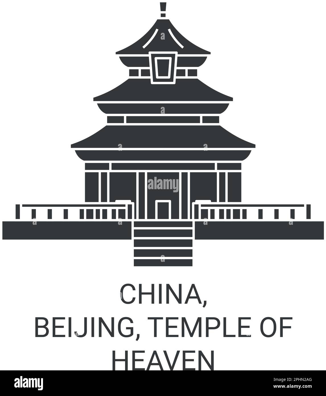 China, Beijing, Temple Of Heaven travel landmark vector illustration Stock Vector