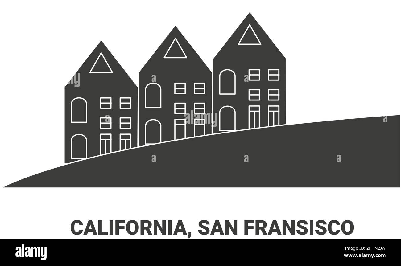 United States, California, San Fransisco travel landmark vector illustration Stock Vector