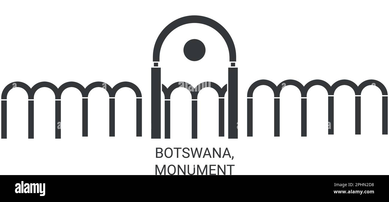 Botswana, Monument travel landmark vector illustration Stock Vector