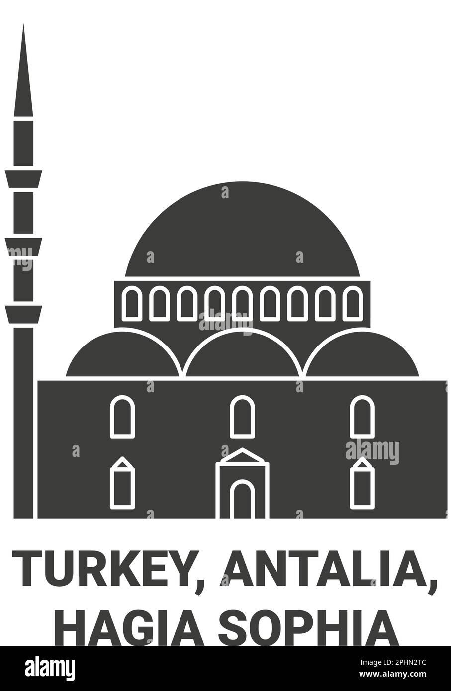 Turkey, Antalia, Hagia Sophia travel landmark vector illustration Stock Vector