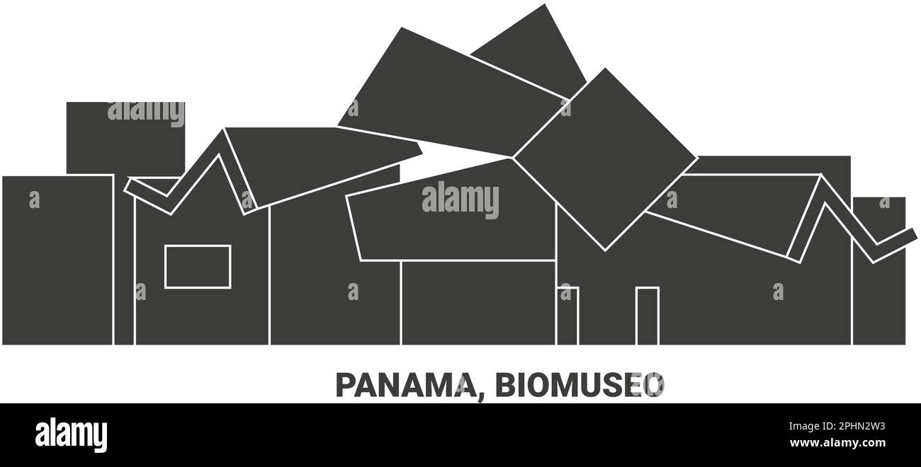 Panama, Biomuseo, travel landmark vector illustration Stock Vector