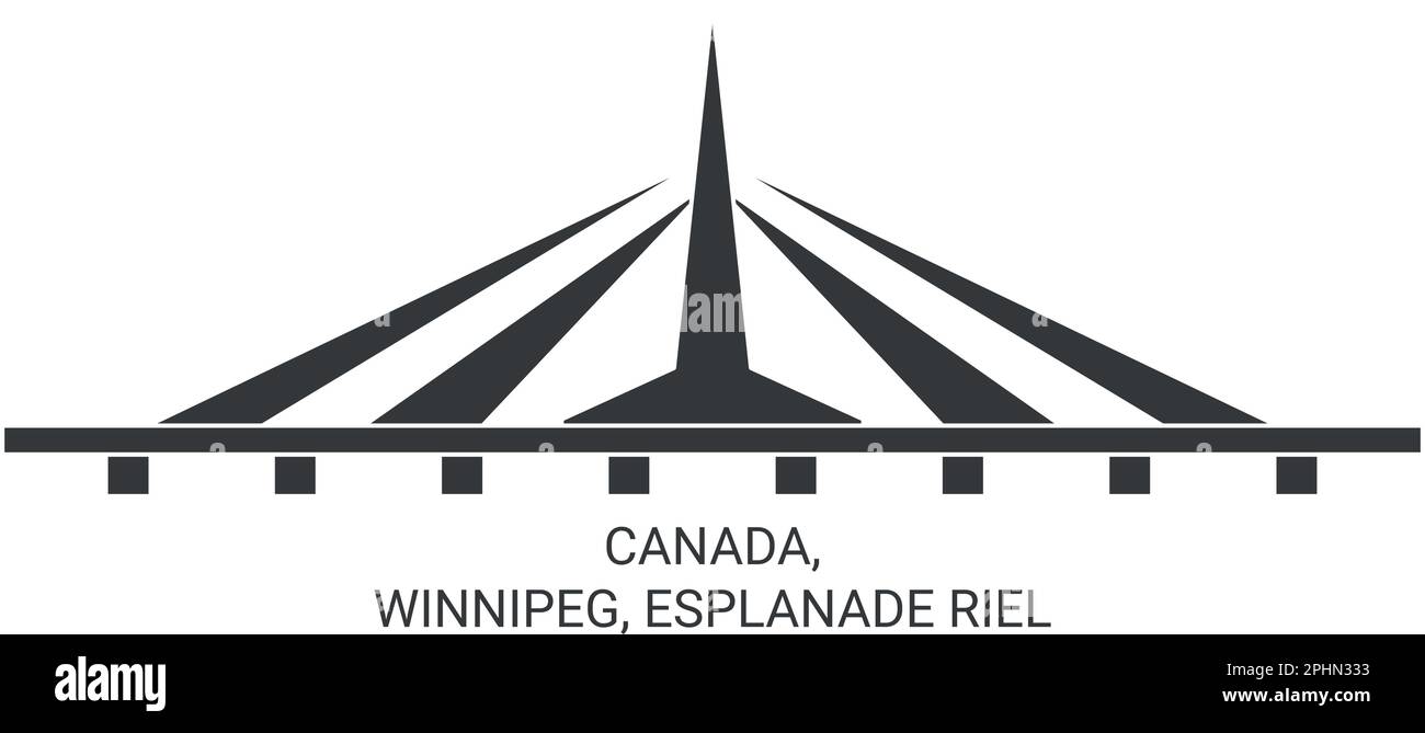 Canada, Winnipeg, Esplanade Riel travel landmark vector illustration Stock Vector