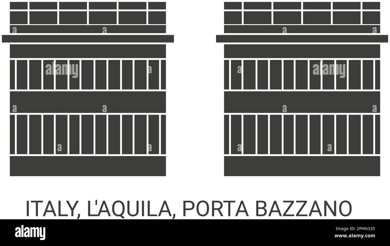Italy, L'aquila, Porta Bazzano, travel landmark vector illustration Stock Vector