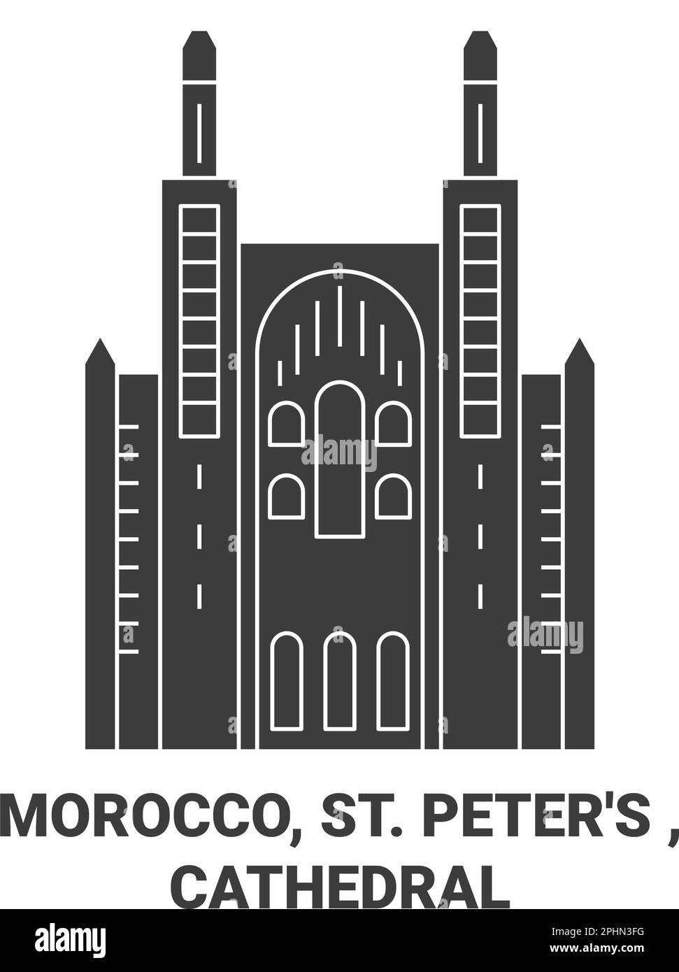 Morocco, St. Peter's , Cathedral travel landmark vector illustration Stock Vector