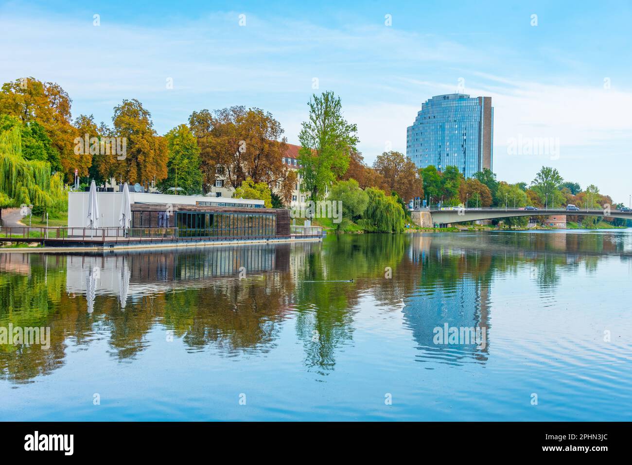Riverside of Danube at German town Ulm Stock Photo - Alamy