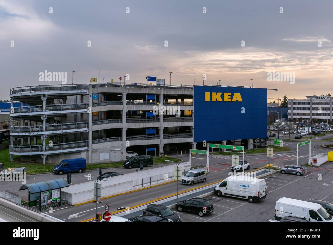Carugate, Italy - march 2023 - panoramic view of Ikea store Stock Photo