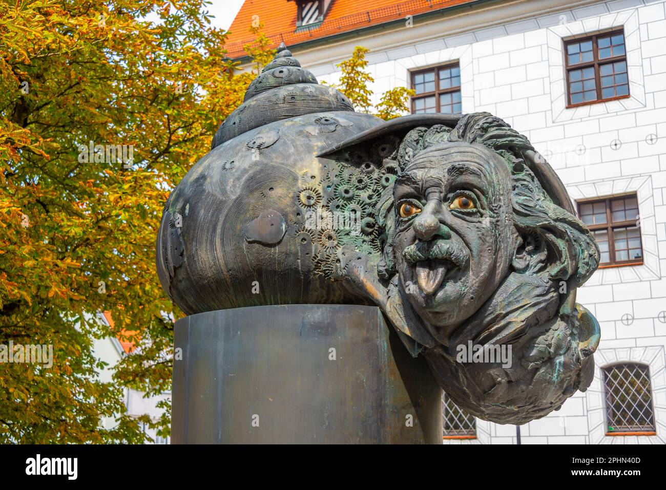 Memorial to Albert Einstein in German town Ulm. Stock Photo