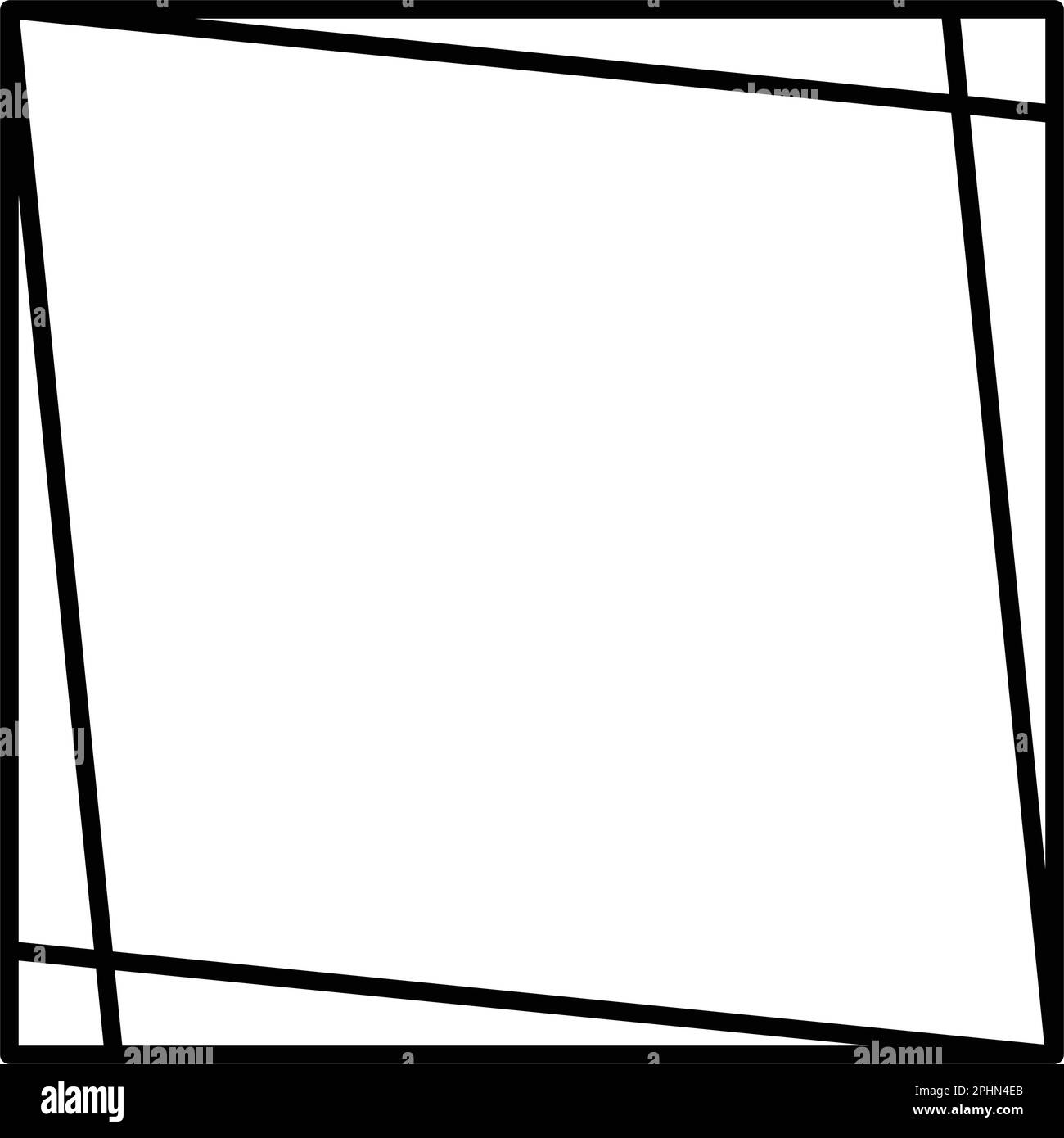 Square frame shape icon, vertical decorative vintage border doodle ...