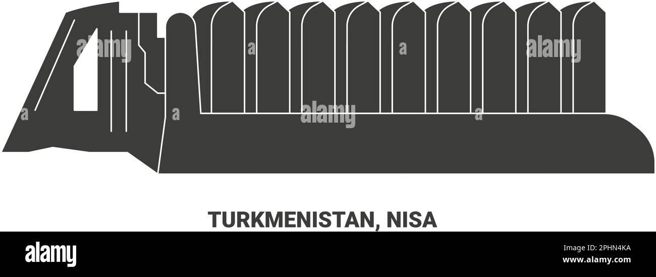 Turkmenistan, Nisa, travel landmark vector illustration Stock Vector ...