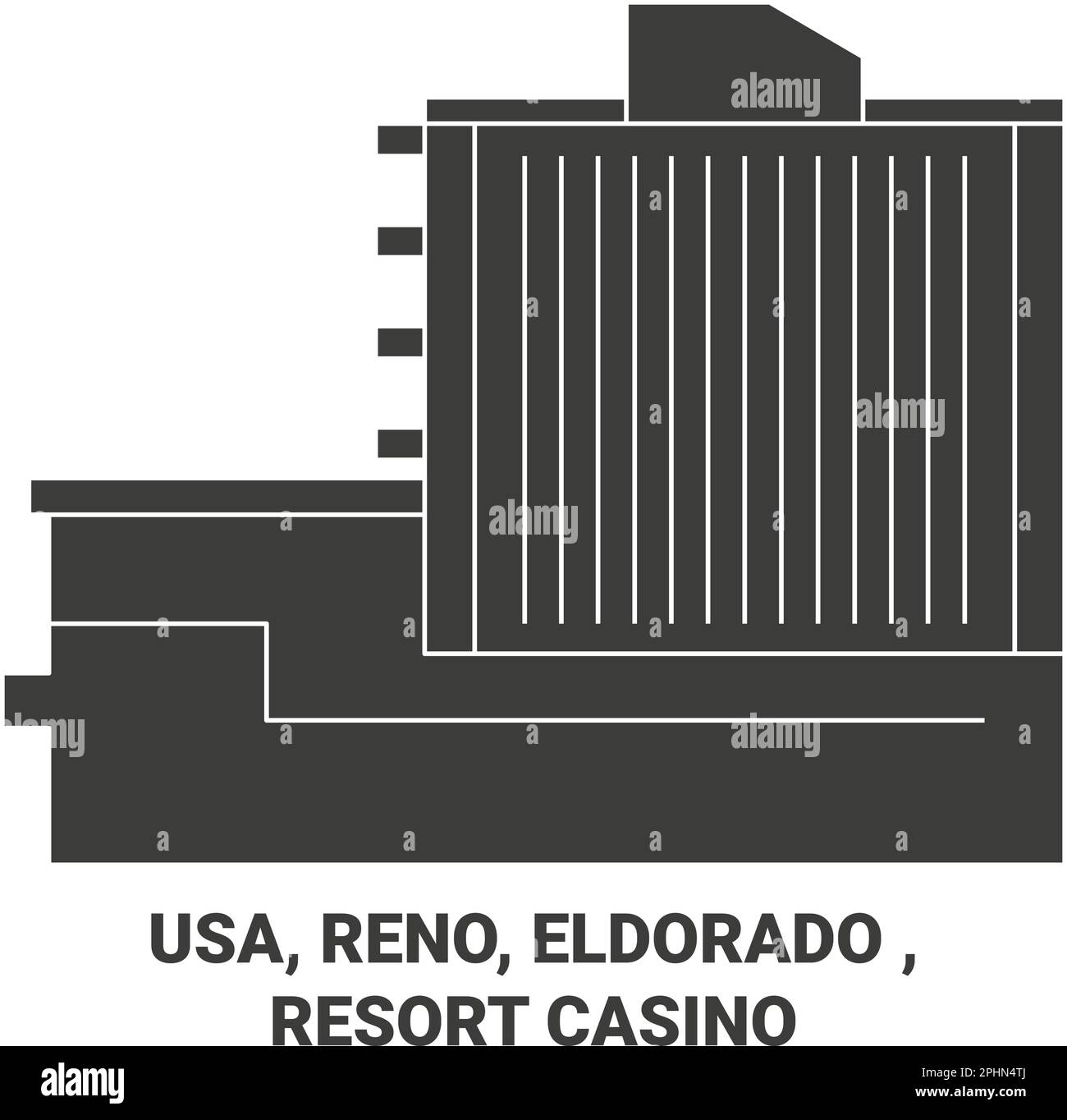 Usa, Reno, Eldorado , Resort Casino travel landmark vector illustration Stock Vector