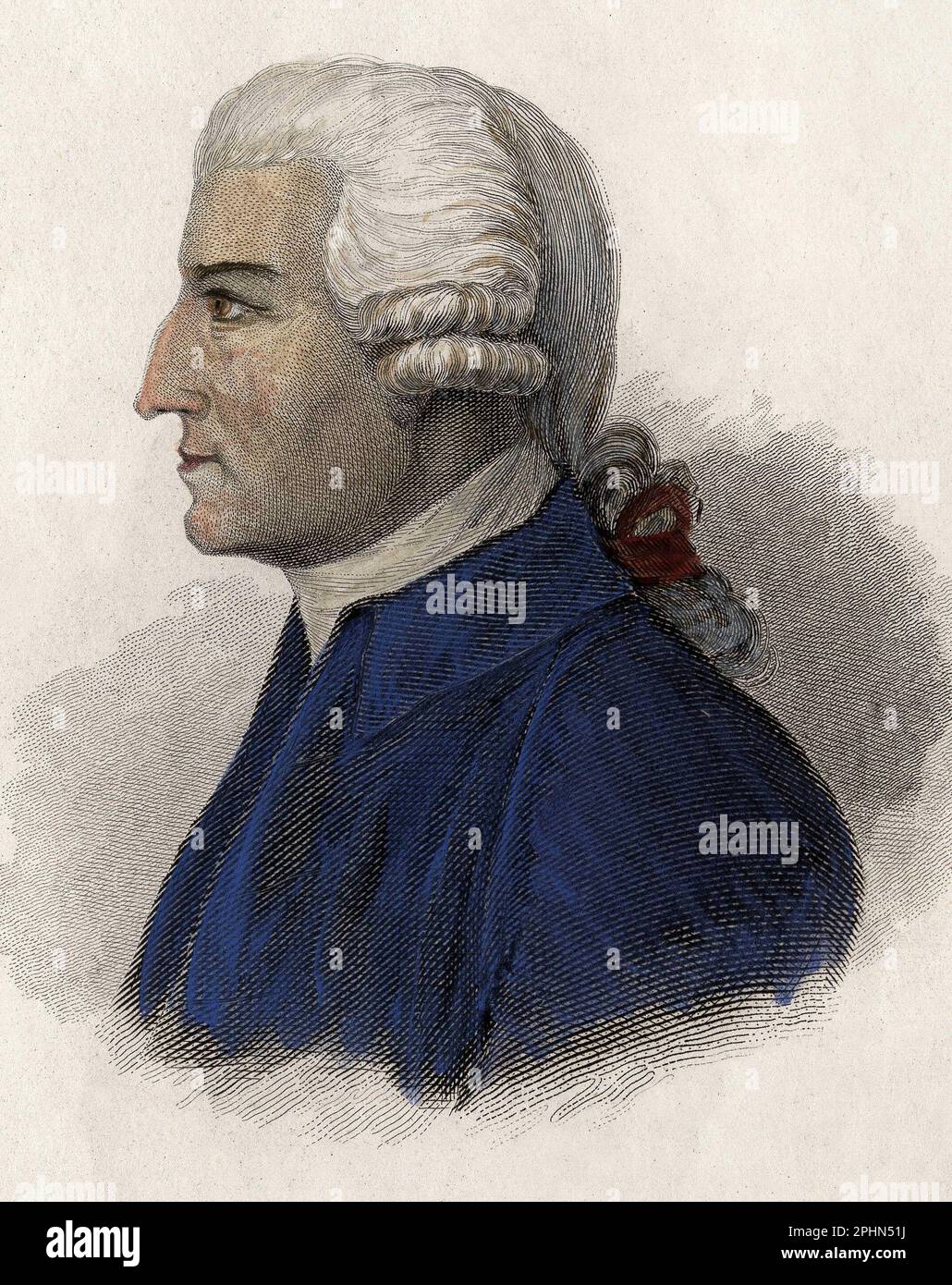 Portrait de John Howard (1727-1790), homme politique anglais.Gravure vers 1835 Stock Photo