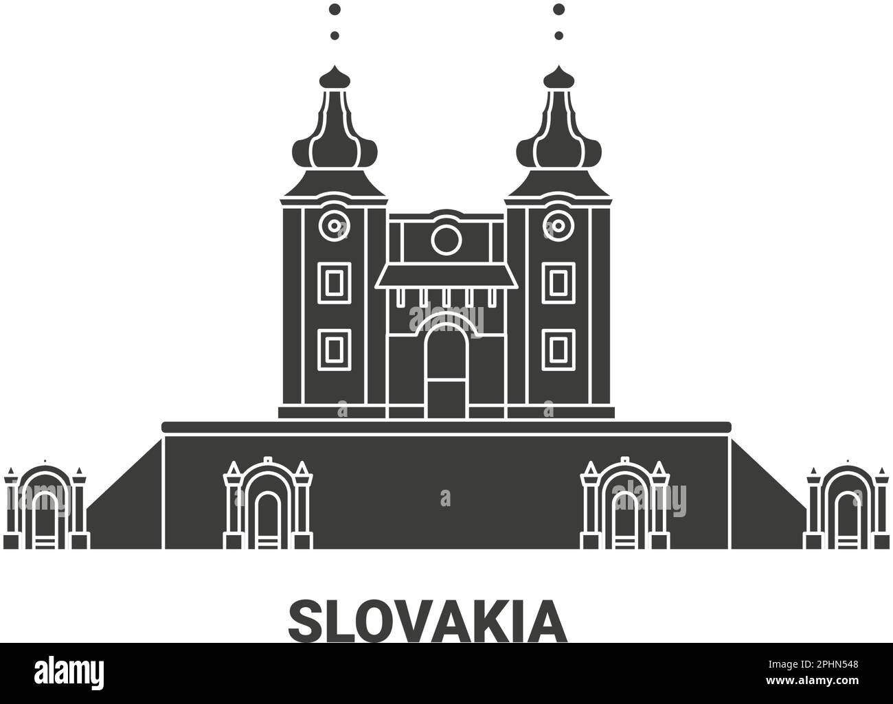 Slovakia, Landmark travel landmark vector illustration Stock Vector