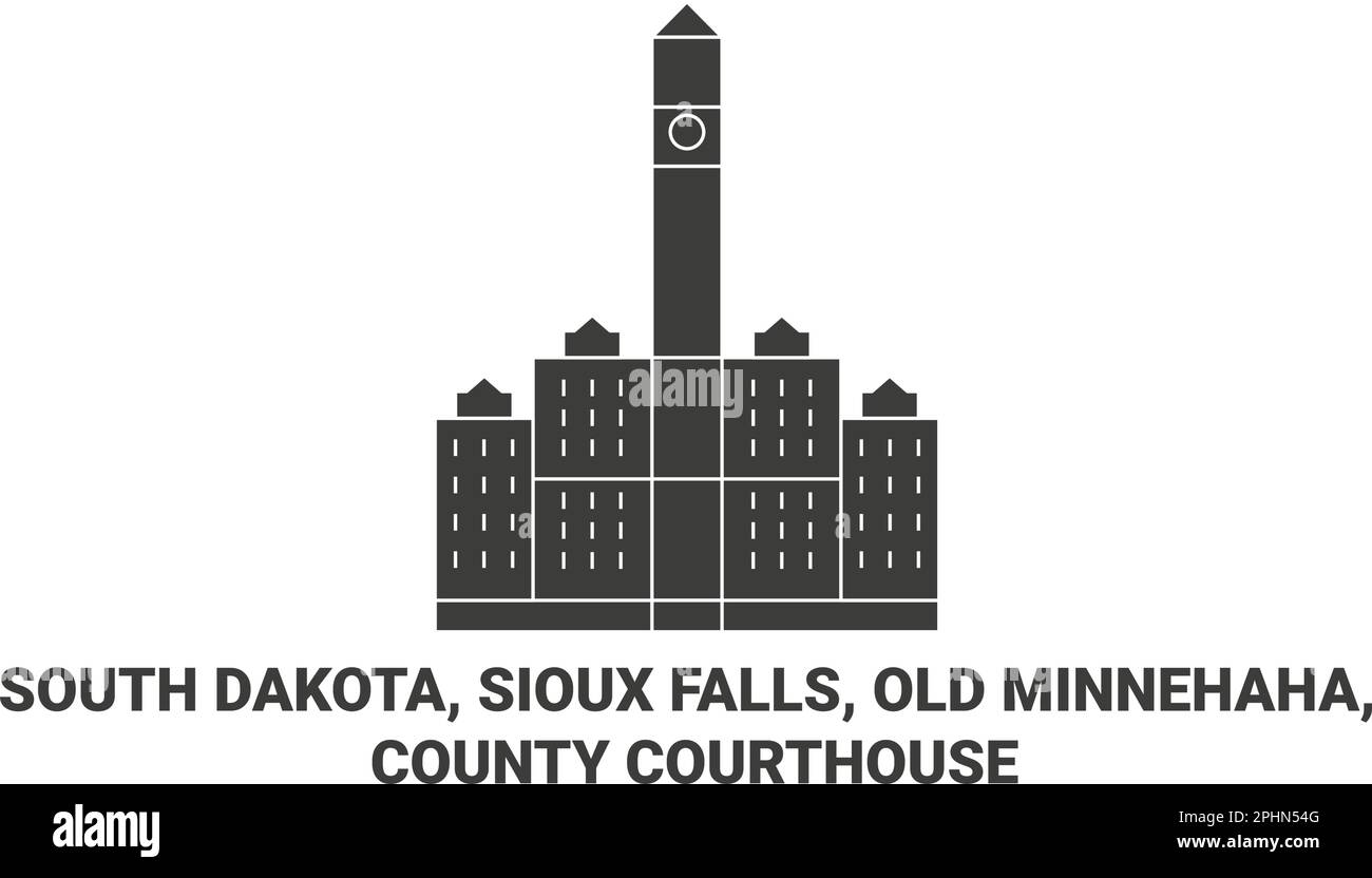 United States, South Dakota, Sioux Falls, Old Minnehaha, County Courthouse travel landmark vector illustration Stock Vector