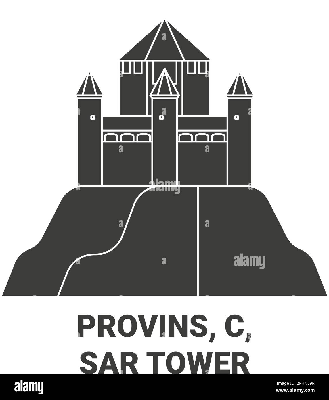 France, Provins, C, Sar Tower travel landmark vector illustration Stock Vector