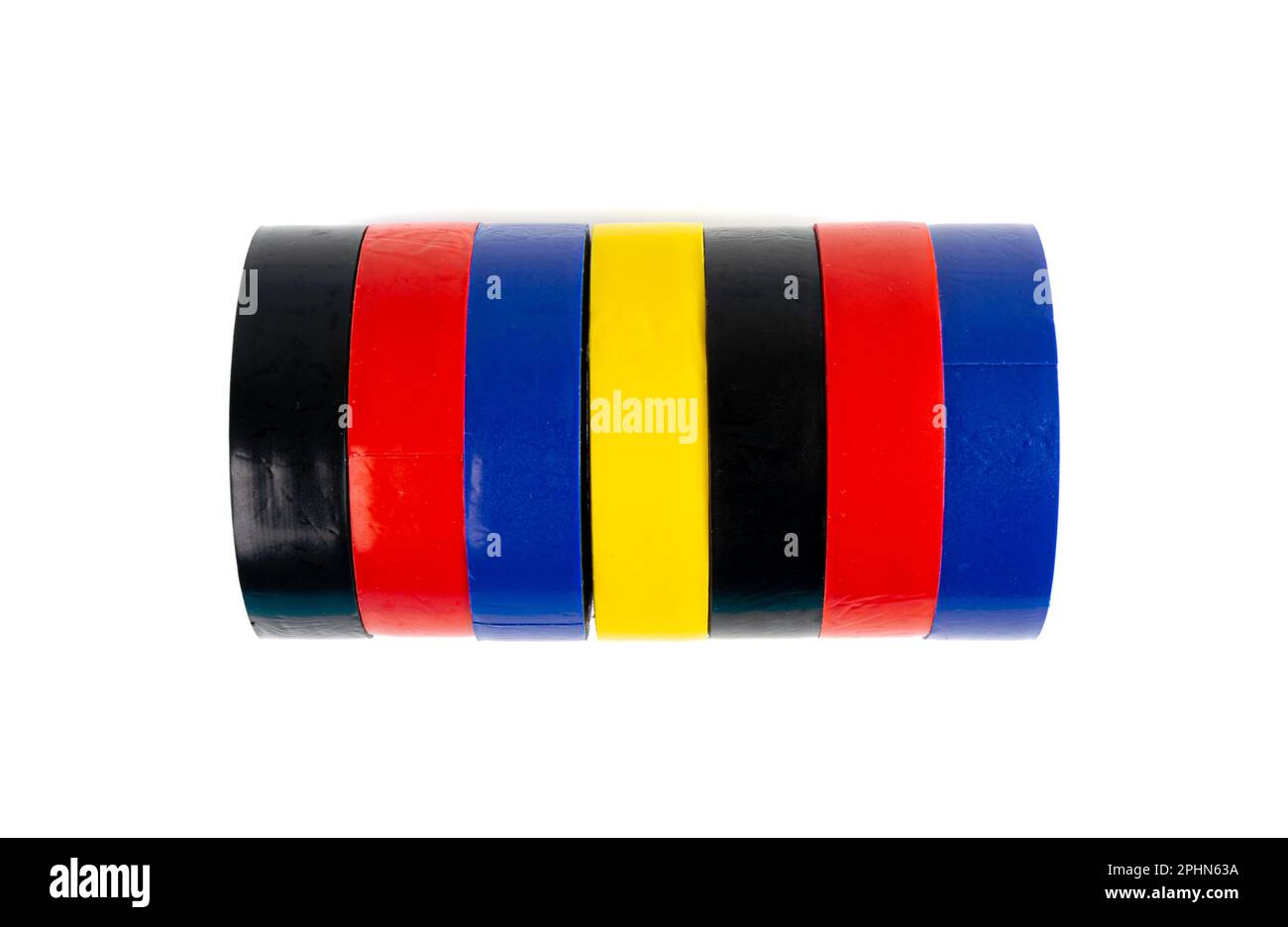 Colorful Electrical Tape Isolated, Plastic Duct Tape Rolls, Colored