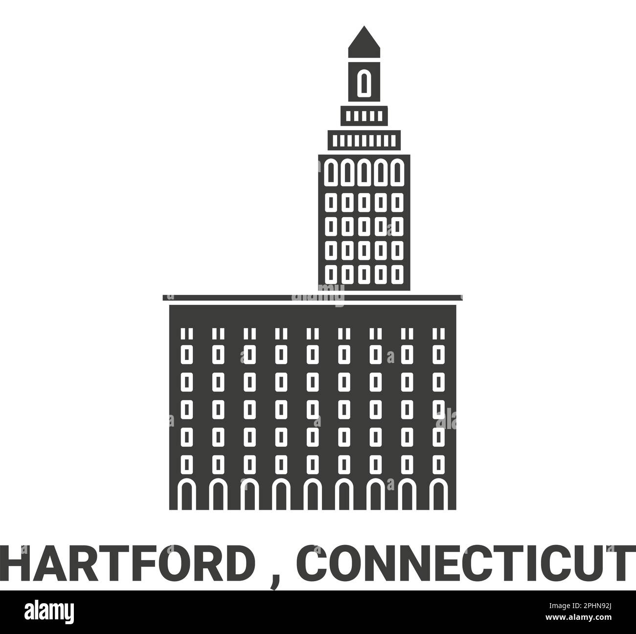 United States, Hartford , Connecticut travel landmark vector illustration Stock Vector