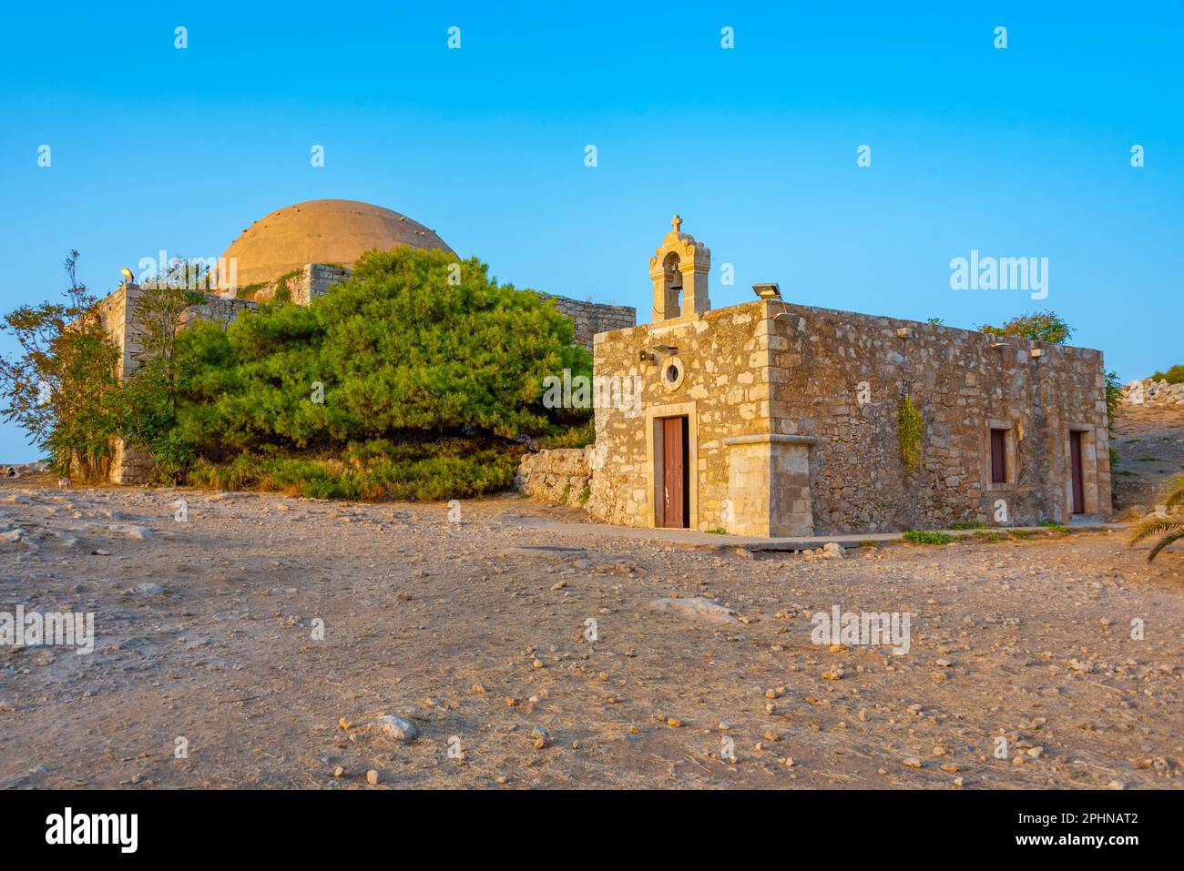 Saint Catharine church at Venetian Fortezza Castle in Greek town ...