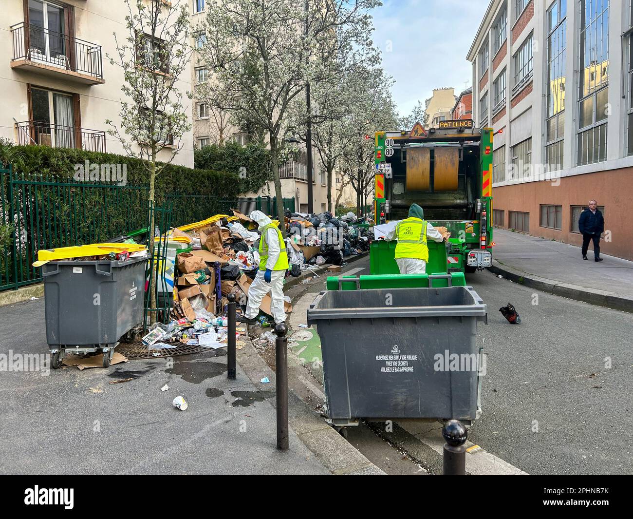 Paris, France, French Garbage Workers Strike, Piles of Garbage PIled up