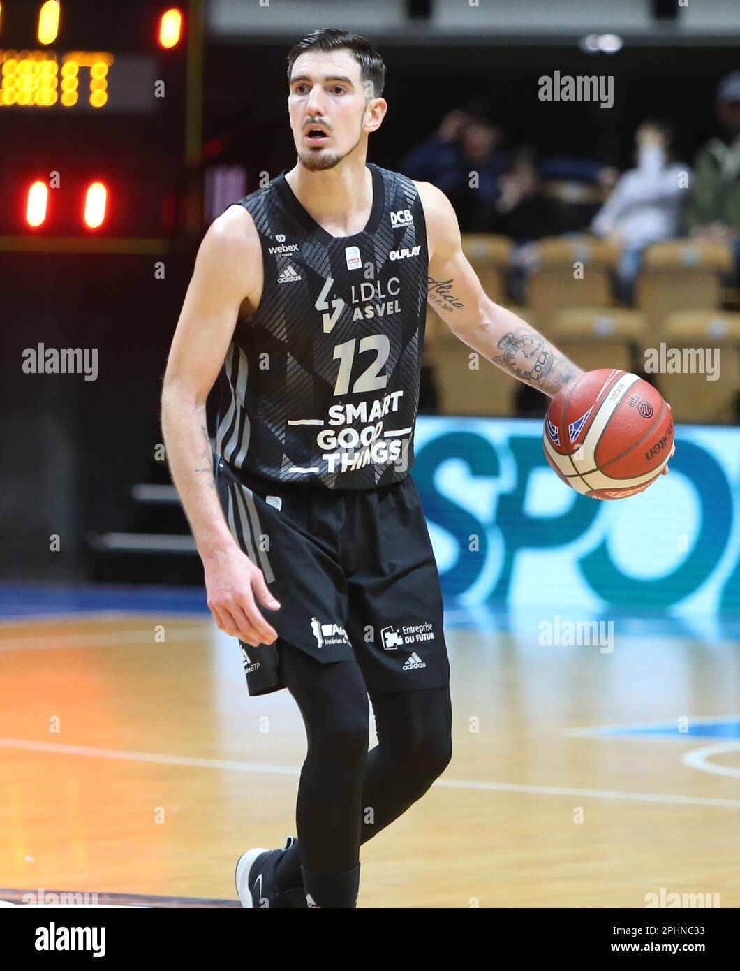 Nando DE COLO of LDLC ASVEL during the French cup, Top 8, quarter-finals  Basketball match between LDLC ASVEL and Cholet Basket on March 18, 2023 at  Arena Loire in Trelaze, France -