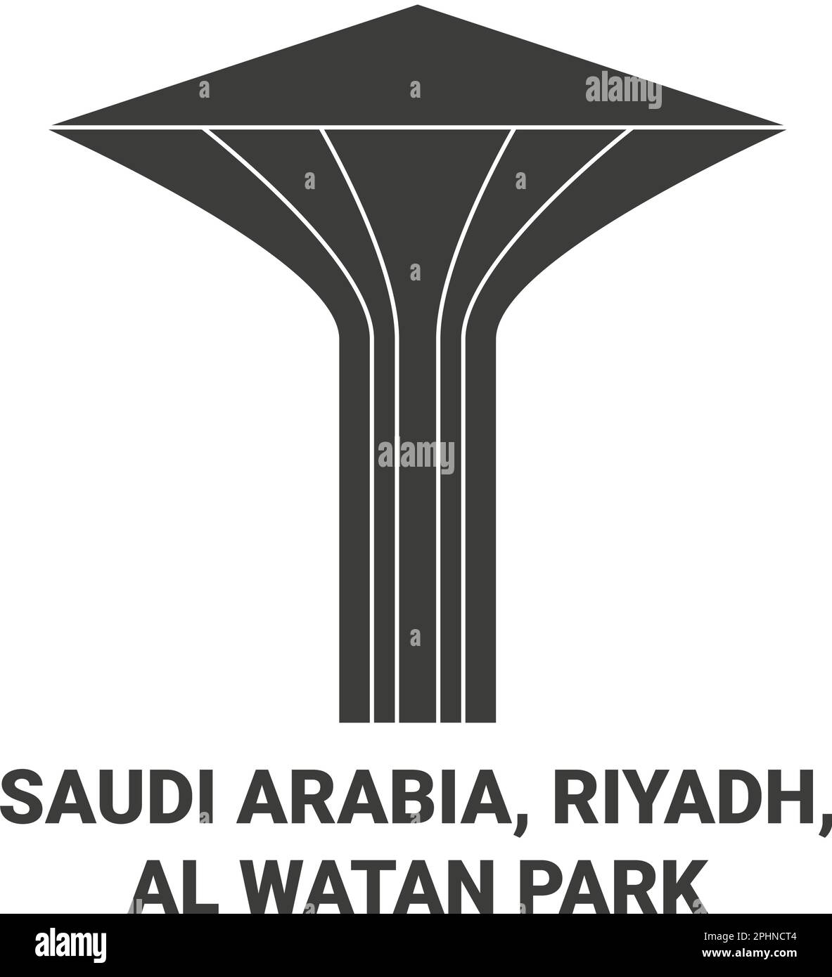 Saudi Arabia, Riyadh, Al Watan Park travel landmark vector illustration Stock Vector