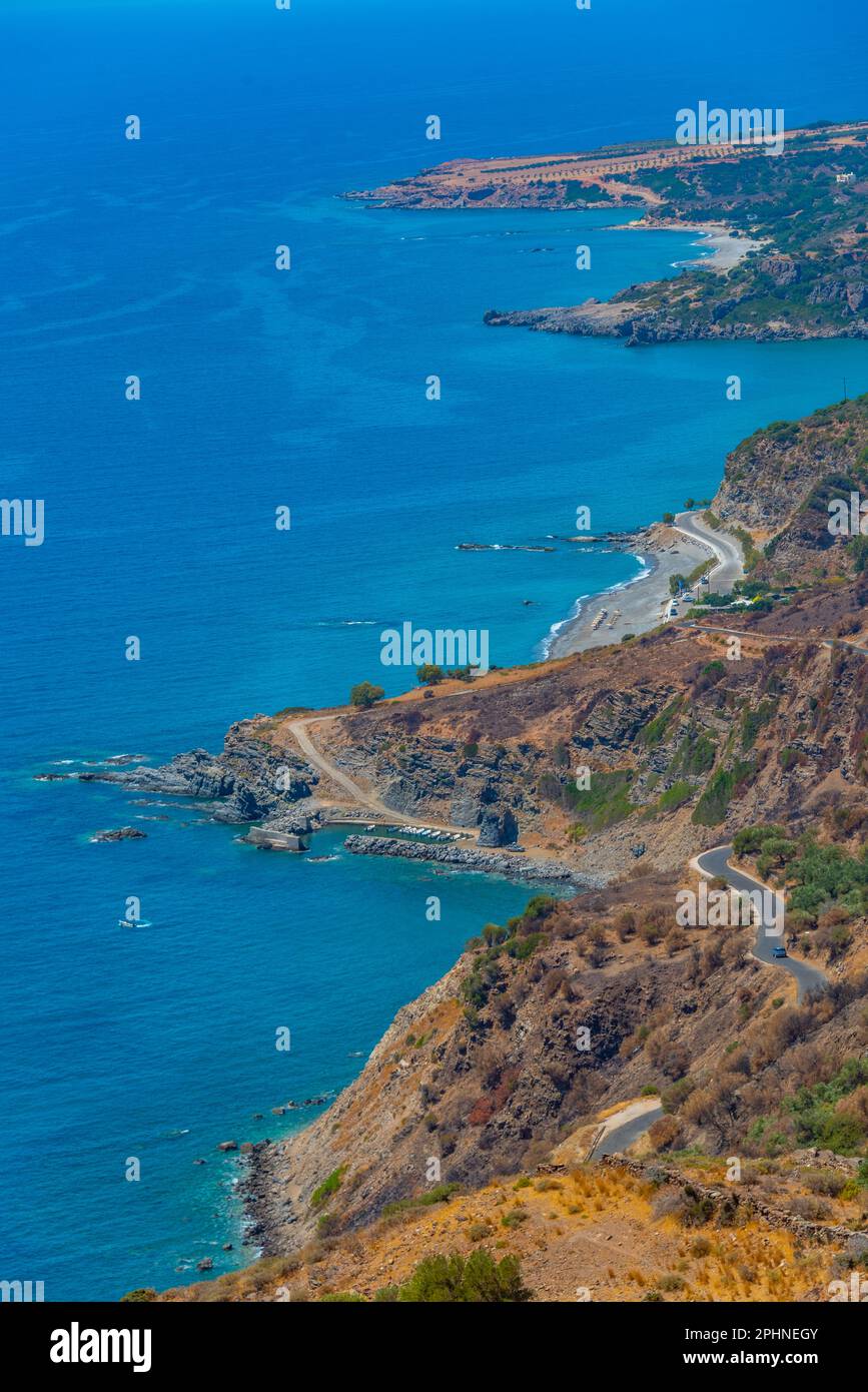 Panorama view of coastline of Southern Crete in Greece Stock Photo Alamy