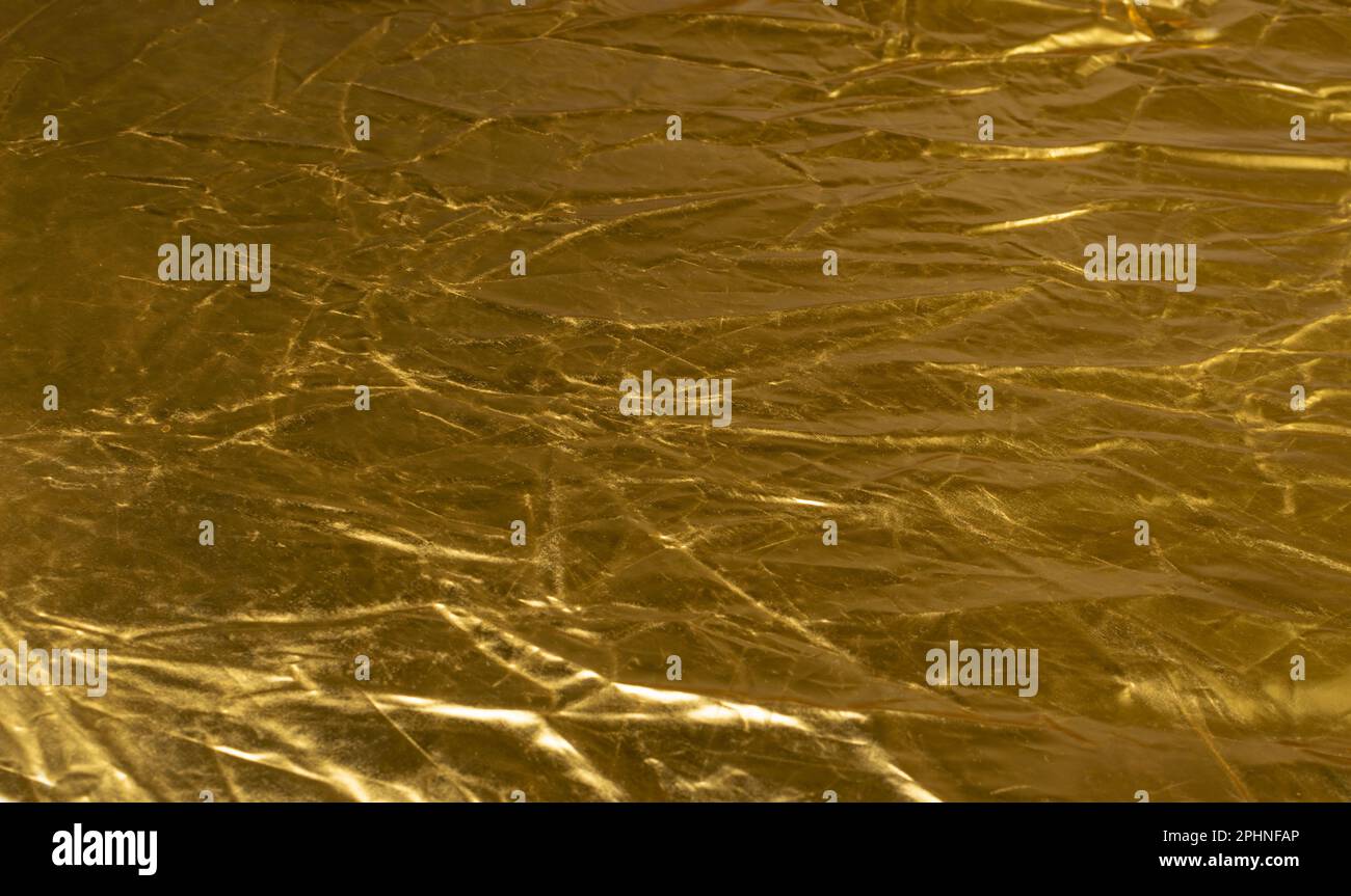 Crumpled Gold Fabric Texture Background, Wrinkled Bronze Pattern ...