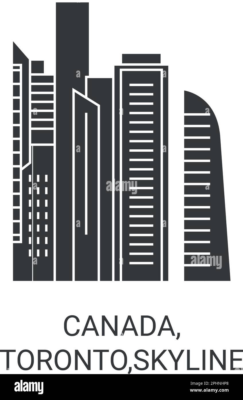 Canada, Toronto,Skyline travel landmark vector illustration Stock Vector