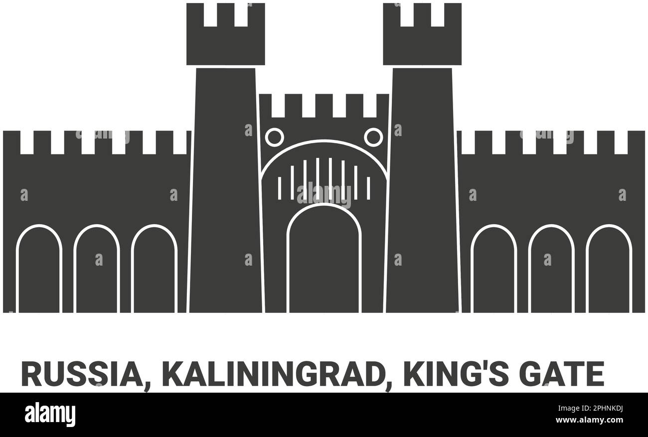 Russia, Kaliningrad, King's Gate, travel landmark vector illustration Stock Vector